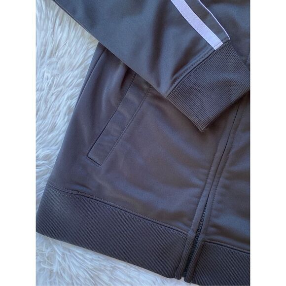 Adidas SZ 4 Little Boys Grey & White Full Zip Track Jacket With Logo - Picture 6 of 10